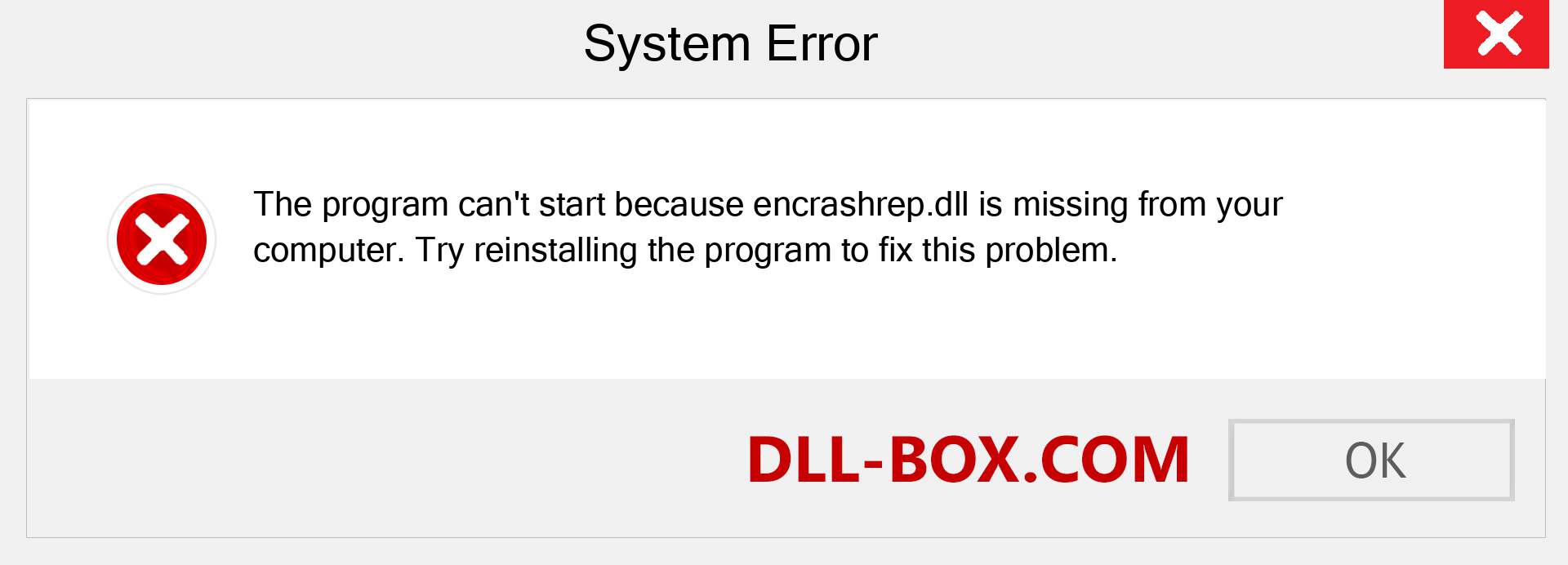  encrashrep.dll file is missing?. Download for Windows 7, 8, 10 - Fix  encrashrep dll Missing Error on Windows, photos, images
